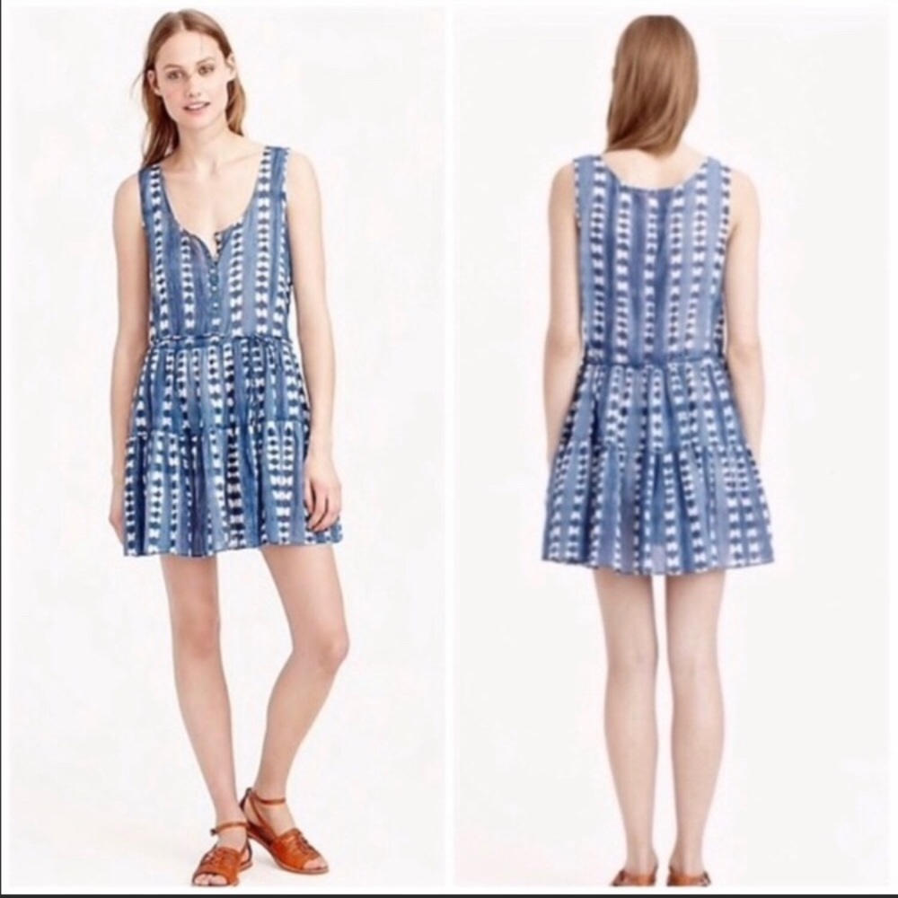 J. Crew Blue and White Swim Coverup
